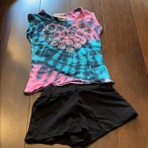 Tie dye shirt with shorts